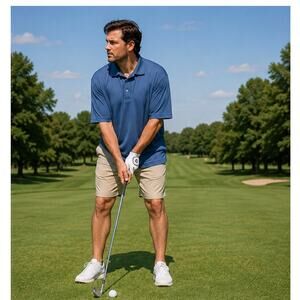 Ben Hogan Men’s 3XL Blue Golf Polo Shirt Textured Performance Casual